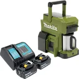 Makita DCM 501 ST2O Akku Kaffeemaschine 12 V max. / 18 V Olive + 2x Akku 5,0 Ah + Ladegerät