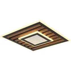 Deckenleuchte Deckenlampe Holzleuchte Schlafzimmerleuchte quadrat schwarz LED