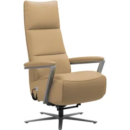 sit&more TV-Sessel Vario Comfort Kunstleder 70 x 124 x 85 cm beige elektrisch mit Fernbedienung