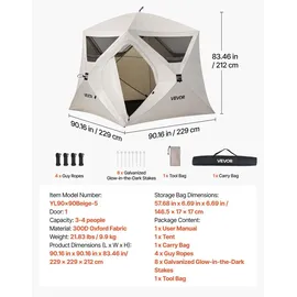 Vevor Campingzelt 4-Personen