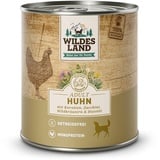 Wildes Land Hundefutter Nassfutter Huhn mit Karotten, Zucchini, Wildkräutern und Distelöl | 800.0 g