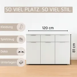 OTTO home Kombikommode 120 x 81 x 42 cm Weiß