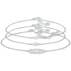 Elli Elli Armband Feder Mutter Kind Panzerkette 925er Silber Schmuck-Set   Damen 