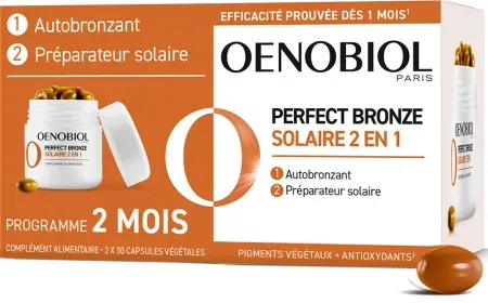 Oenobiol Solaire Perfect Bronze 2In1 Selbstbräuner Und Sonnenvorbereitung 60 Kapseln