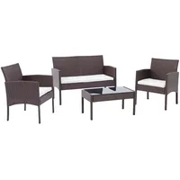 CLP Polyrattan Sitzgruppe Ramunda braun