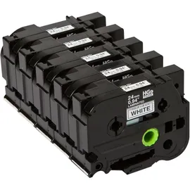 Brother HG251V5 schwarz auf weiß 5er Pack