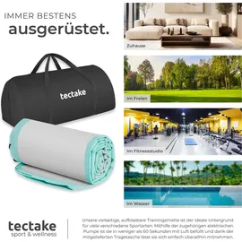 Tectake tectake® Airtrack Trainingsmatte aufblasbar, rutschfestes, hochwertiges PVC, inkl. Transporttasche, 397 x 104 x 10 cm