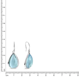 Jamelli Ohrhänger 34mm Silber 925 rhodiniert blau Quarz