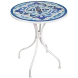 Dekorativer Mosaiktisch für Garten, Terrasse oder Balkon – robust und elegant, ideal für kleine Räume