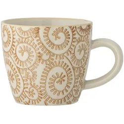 Bloomingville Maple Tasse, Steingut, Ø 8 x H7 cm, orange Kreise
