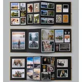 101DIYStudio Fotoalbum Schwarz A4 mit großer Kapazität bis zu 90 Fotos zum Selbstgestalten (46 Seiten, Geschenk Weihnachten Geburtstag Hochzeit), Kreativ und Stilvoll schwarz