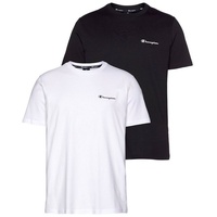 Champion T-Shirt, (Packung, 2er-Pack), Gr. M (48), weiß, schwarz, , 27152215-M