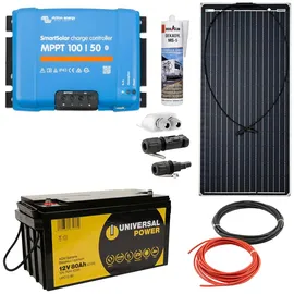 a-TroniX Solaranlage Wohnmobil 400 W inkl. 80Ah Batterie + Victron MPPT Laderegler