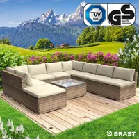 Gartenmöbel Poly Rattan Lounge Möbel ALU Garten Garnitur Sitzgruppe Sofa