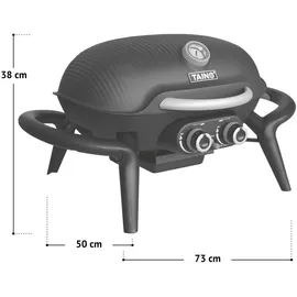 TAINO KENAI Gasgrill klein Tischgrill Outdoorküche Aluguss Schwarz