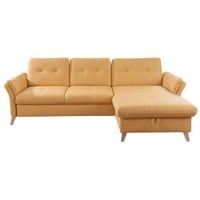 Livetastic Ecksofa, Gelb, Textil, Buche, massiv, 5-Sitzer, L-Form, 268x176 cm, Made in EU, Schlafen auf Sitzhöhe, Rücken echt, Wohnzimmer, Sofas & Couches, Wohnlandschaften, Ecksofas