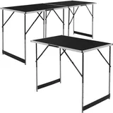 ECD Germany 3-Teilig Tapeziertisch Klappbar 100x60 cm Schwarz Höhenverstellbarer