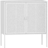 [en.casa] Sideboard Castelli 82,5 x 80 x 40 cm Weiß Stahl