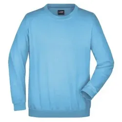 Sweatshirt Rundhals JN040, himmel-blau, Größe M - blau - M
