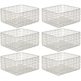 mDesign 6er-Set Allzweckkorb aus Metall – Aufbewahrungskorb für Küche, Vorratskammer etc. – kompakter und universeller Drahtkorb – mattsilberfarben