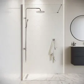 Badplaats Florida Walk-In-Dusche 100 x 200 cm Silber Sicherheitsglas