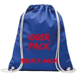 Texxilla Turnbeutel Mehrpack mit robusten Zugbändern, Royalblau, royalblau