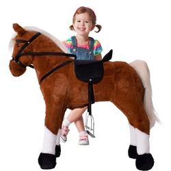 Reitpferd 70cm Spielpferd als Stehpferd, ein Pferd zum Reiten für Kinder in Hell braun