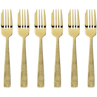 Sambonet Siena Set 6 Kuchengabeln Edelstahl/PVD Gold