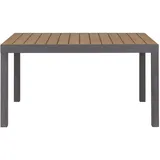 Ausziehbarer Tisch Rebecca Mobili Nogal 73x140x90 Aluminium Polywood Dunkelgrau Braun Modern Zu montieren