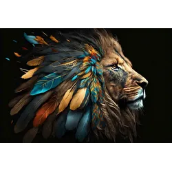 Acrylglasbild INDIAN KING - schwarz