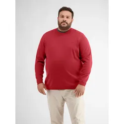 Flachstrickpulloer mit Rundhalsausschnitt - Ruby Red - 4XL