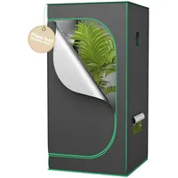 FIVMEN Growzelt 60x60x140 cm Grow Tent mit Reflektierende Mylar Lichtdicht Wasserdicht Zuchtzelt Growroom Gewächshaus für Pflanzen wachsen Raum Homegrowing