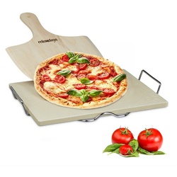 relaxdays Pizzastein Pizzastein Set 1,5 cm, Cordierit