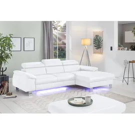 Cotta Ecksofa "Komaris L-Form, B: 244 cm", weiß, B:244cm H:72cm T:166cm, Microfaser PRIMABELLE (100% Polyester);Kunstleder SOFTLUX(100%Polyurethan);Feinstruktur (100% Polyester);Kunstleder SOFTLUX/Struktur (100%Polyurethan, 90%Polyester, 10% Polyacryl), Sofas,