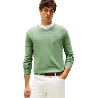 Tommy Hilfiger Herren Essential Cotton V Neck MW0MW14745 Pullover Sweater, Grün, XXL, Grün (Dusty Meadow), XXL