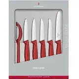 Gemüsemesser-Set 6 tlg. rot