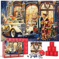 LuxusKollektion MJARTORIA Puzzle Adventskalender 2024 Weihnachts Jigsaw Teile 1008 Kinder Erwachsene Rot