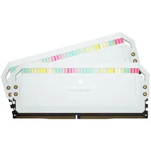 Corsair Dominator Platinum RGB DDR5 32GB (2x16GB) 6200MHz C36 Intel Optimierter Desktop-Speicher (Onboard-Spannungsregelung, Patentierte CORSAIR DHX-Kühlung, 12 Ultrahelle CAPELLIX RGB-LEDs) Weiß