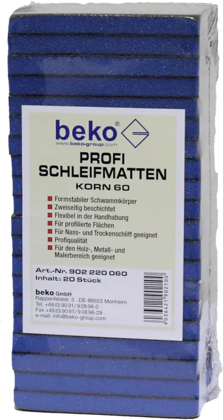 Schleifmittel - beko Profi Schleifmatten, 20er-Set - Korn 100