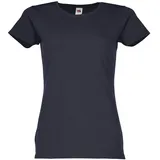 FRUIT OF THE LOOM Ladies Iconic T-Shirt in versch. Farben und Größen, deep navy, L