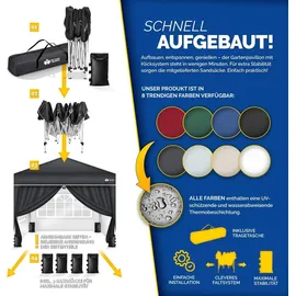 tillvex Faltpavillon 3 x 3 m inkl. 4 Seitenteile Grau