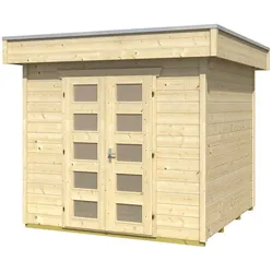 Gartenhaus SKANHOLZ "Venlo 1", beige (natur), Fußboden im Gartenhaus, Holz, Gartenhäuser
