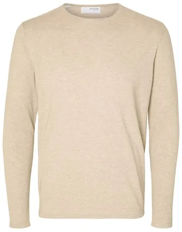 Selected Herren Rundhals Pullover SLHROME Beige Grau 16079774 XL