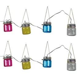 LUXFORM Lichterkette "Solar-Lichterkette Blanes - Partybeleuchtung 8xLED", bunt (multicolor), Lichterketten, Aus Glas gefertigt