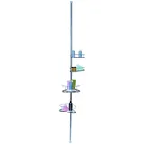 MSV Teleskopregal 4 Körbe, verchromt, 145 - 260 cm silberfarben