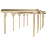 Weka Leimholz-Flachdach-Carport 615 Gr.2 3,37 x 8,32 m beige
