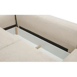 Uno Eckcouch Cord 2-Sitzer Creme