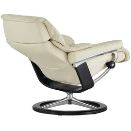 Stressless Relaxsessel Reno Leder 83 x 110 x 76 cm creme mit Hocker