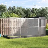 vidaXL Voliere mit Erweiterung 416 x 203 x 216 cm silber