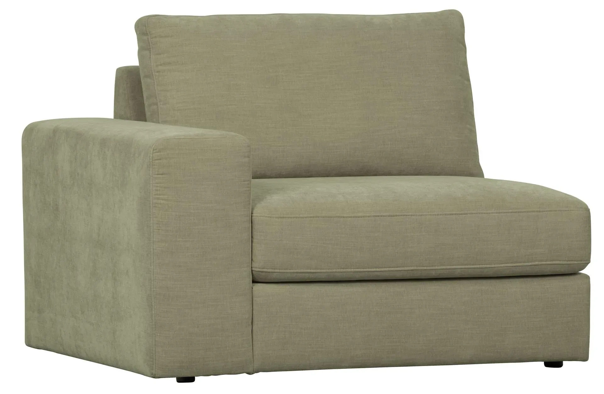 Modulsofa Family 1-Seat Element aus Webstoff, modern und linksseitig, grün, flexibel kombinierbar
